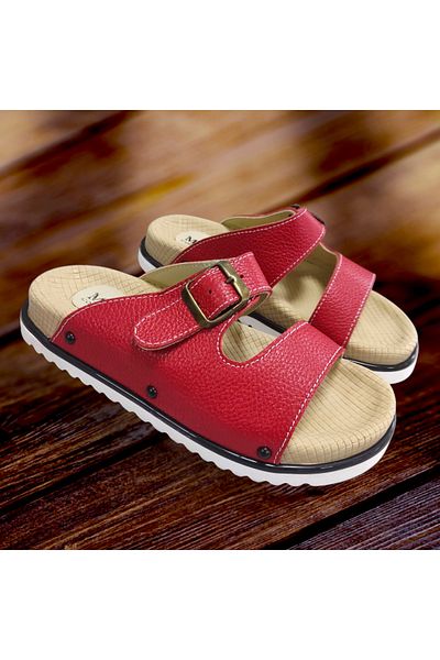 VİVA SHOES Orthopedic Genuine Leather Women's Slippers