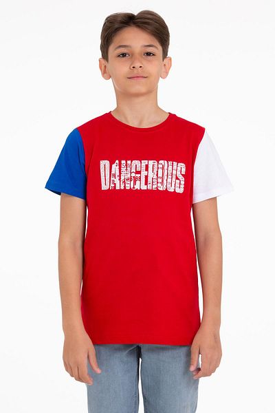 zepkids Short Sleeve Red Color Boy's Tshirt
