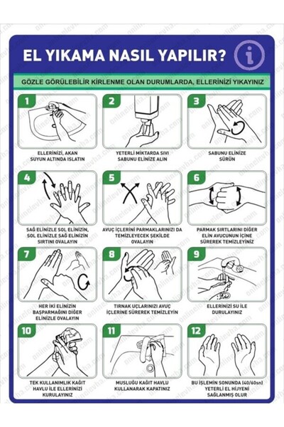 ünalgrup El Yıkama Nasıl Yapılır Uyarı Levhası