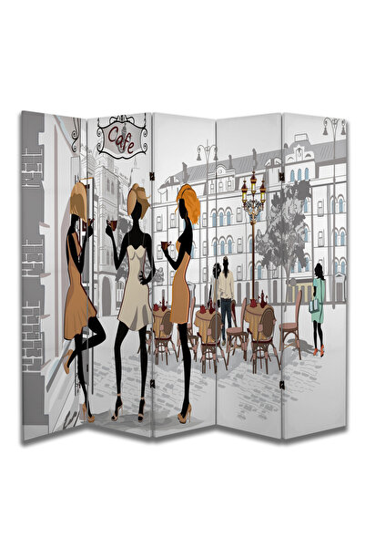 dbsanat Şehir Temalı Özel Tasarım Paravan Room Divider 180 x 200 cm