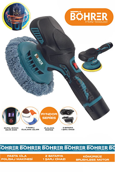 BÖHRER Alman V258 5ah Devirli Kömürsüz Akülü Araç,parke,mermer,ahşap Polisaj Cila Pasta Parlatma Makinesi