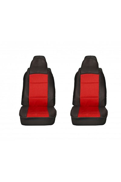 Umbrella Set 2 huse scaune auto pentru fata, material textil, negru cu rosu