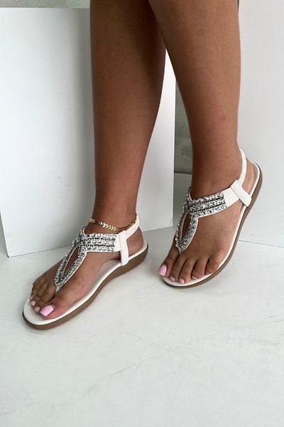 inizio Sandale de damă Flip Flops White Stone EW7057