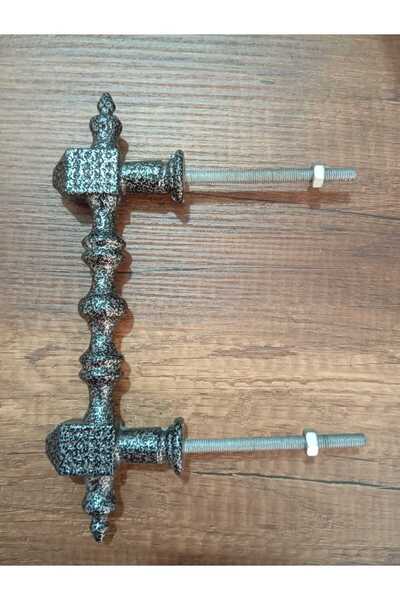 TRENDESK Demir Döküm Ferforje GRİ L Kapı Kolu aynalı 19 cm 1101 CN