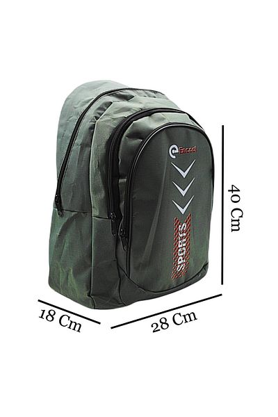 Gen-Of 3 Compartment Sport School Backpack Gray Red Dots Code:701