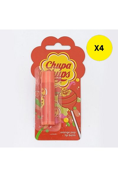 Chupa Chups X4-CHUPA CHUPS BALSAM BUZE ORANGE POP