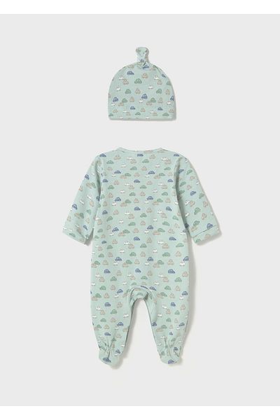 MAYORAL Baby Boy Printed Hat Jumpsuit Mint 1706