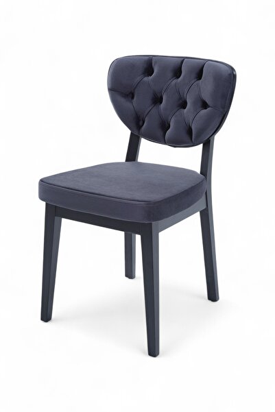 MYMASSA Boston Sandalye - Babyface Antrasit - Siyah Gürgen Iskelet - Salon Sandalyesi / Mutfak Sandalyesi