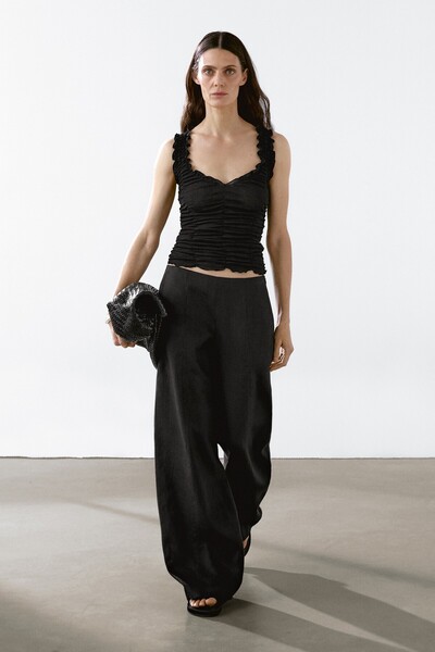 Massimo Dutti Buruşuk görünümlü pamuklu top