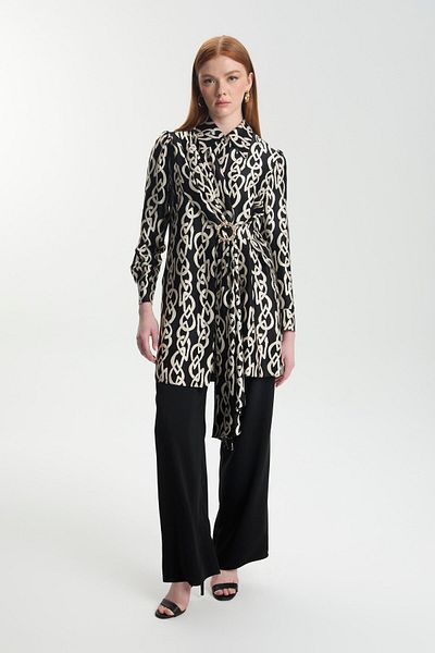 Zühre Chain Patterned Buckle Belt Double Suit