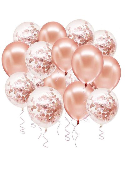 Parti dolabı Rose Gold Confetti Balloon Set 20 Balloons