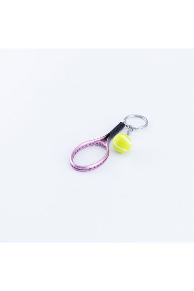 Bimotif Lilac Racket and Tennis Ball Keychain