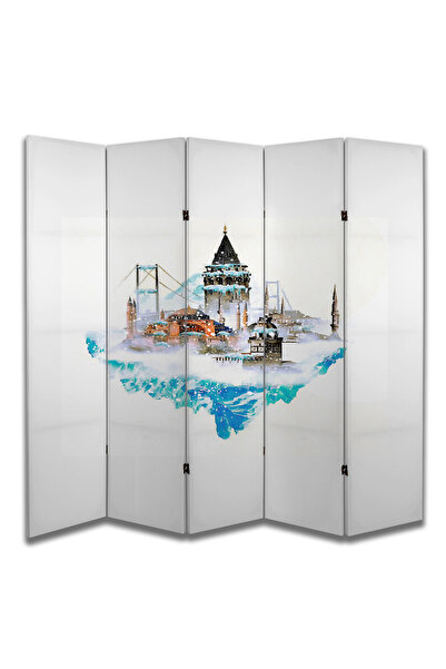 dbsanat Şehir Temalı Özel Tasarım Paravan Room Divider 180 x 200 cm
