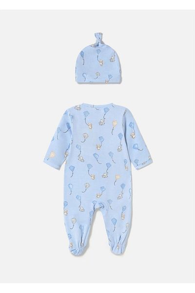 MAYORAL Baby Boy Printed Hat Jumpsuit Blue 1706
