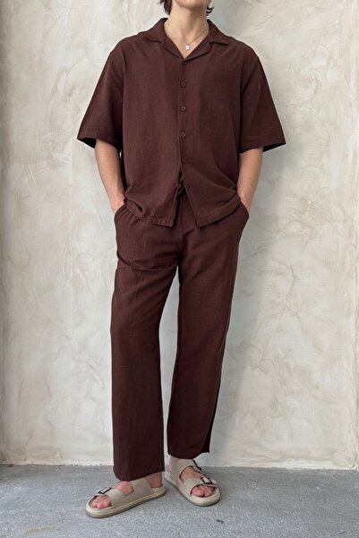 HYMAN Men's Oversize Linen Shirt Pants Set