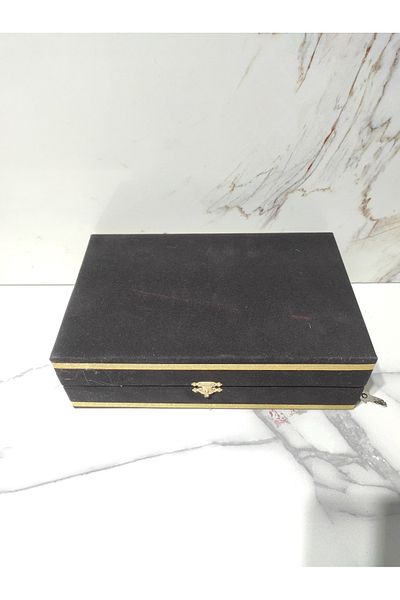DM PORSELEN Velvet Box 25 cm Plate Black