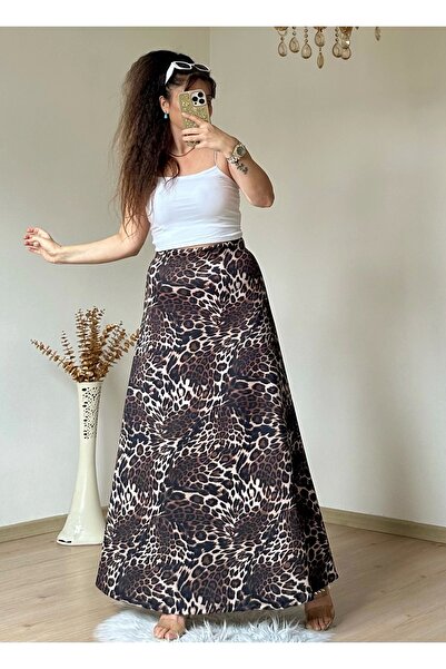 azra moda Довга леопардова спідниця