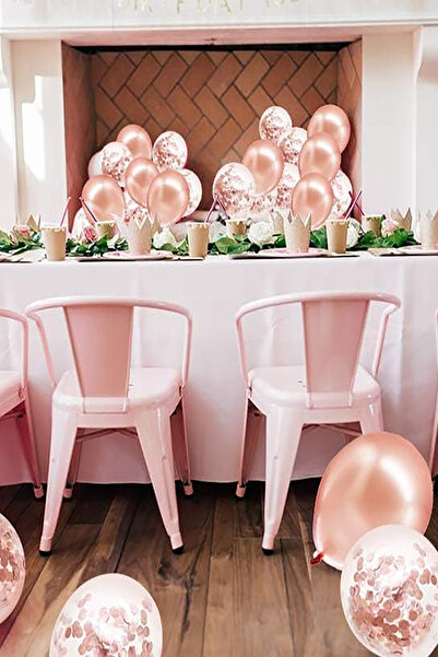 Parti dolabı Rose Gold Confetti Balloon Set 20 Balloons