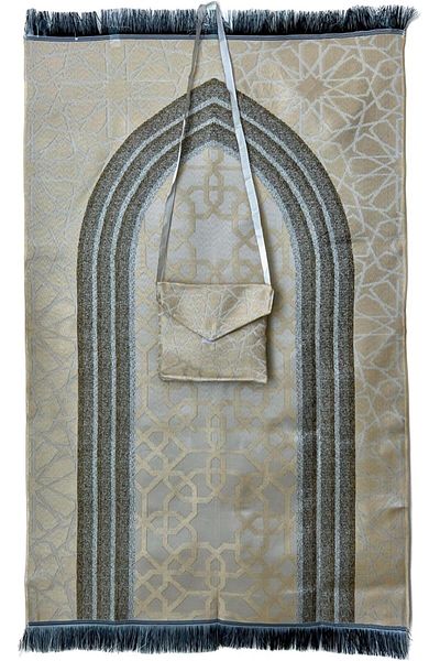 Generic Mini Pocket Portable Travel Prayer With Bag And Strip Islamic Mat Muslim Foldable Sajadah 3 Colors (