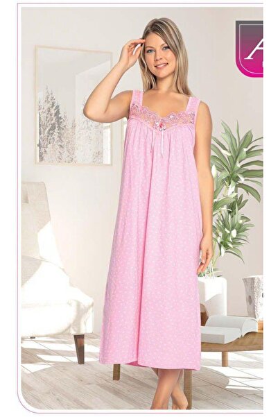 giyoon Kadın Kalın Askılı Dantel Detaylı Uzun Elbise Gecelik