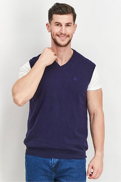Harmont & Blaine Men V-neck Knit Sweatshirt, Navy