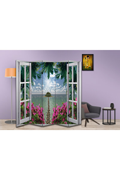dbsanat Manzara Temalı Özel Tasarım Paravan Room Divider 180 x 200 cm