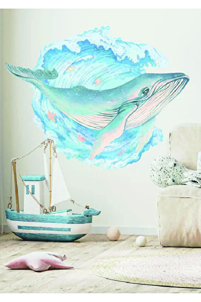 WALLHUMAN Стенен стикер за детска стая „Гигантска кит“