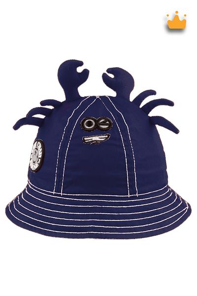 Kitti 1-3 Years 50cm Boy's Summer Crab Figured Fedora Hat Navy Blue Y 2313005