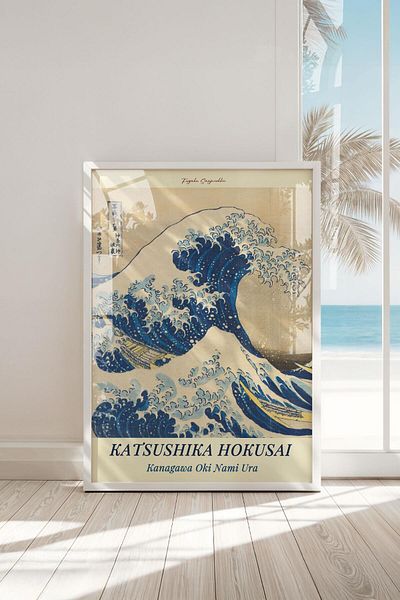 Buka Shops Tablou premium Hokusai „The Great Wave” în rama: puterea iconică a artei japoneze