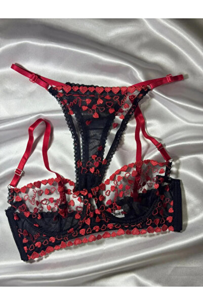 ARONA Valentine's Day Heart Patterned Lace Set