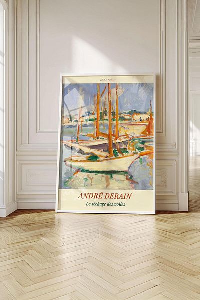 Buka Shops Peisajul Collioure al lui Derain: „Le séchage des voiles” Pictură premium într-un cadru
