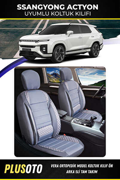 PlusOto مجموعة أغطية مقاعد السيارة المدخنة المتوافقة مع سلسلة Vera من سانج يو...