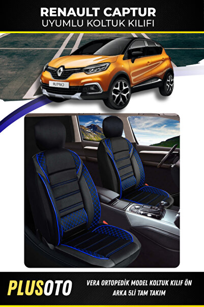 PlusOto مجموعة أغطية مقاعد السيارة المتوافقة مع سلسلة Vera من Renault Captur ...
