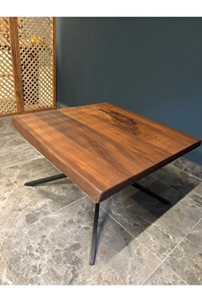 ERMİŞ AHŞAP DOĞAL AHŞAP CEVİZ SEHPA 80X80