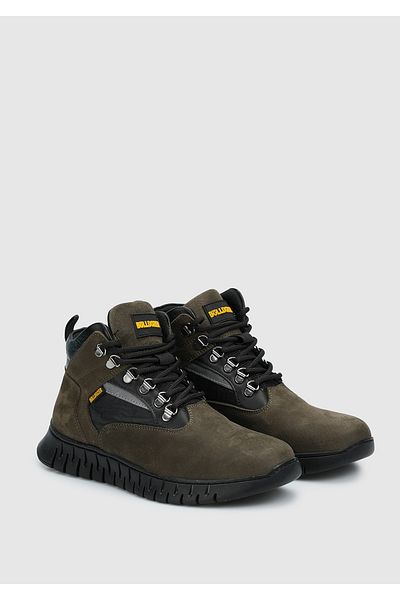 Bulldozer Khaki Leather Men's Boots