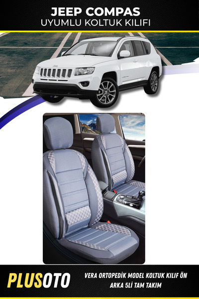 PlusOto مجموعة أغطية مقاعد السيارة المدخنة المتوافقة مع Jeep Compass من سلسلة...