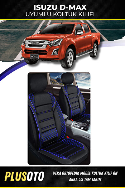 PlusOto مجموعة أغطية مقاعد السيارة المتوافقة مع Isuzu D-Max من سلسلة Vera بال...