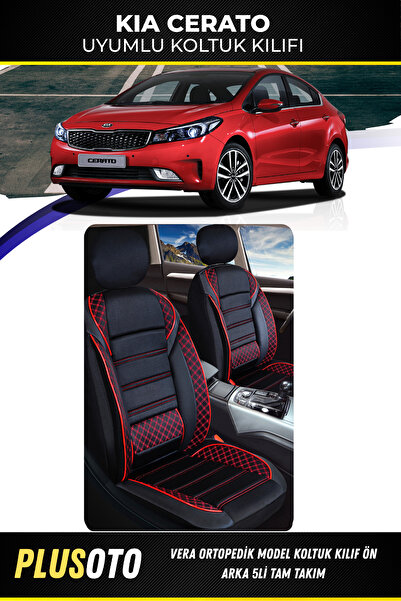 PlusOto مجموعة أغطية مقاعد السيارة المتوافقة مع سلسلة Vera من Kia Cerato بالل...