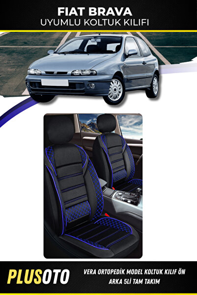 PlusOto مجموعة أغطية مقاعد السيارة المتوافقة مع فيات برافا من سلسلة فيرا بالل...