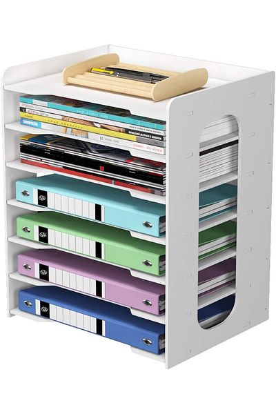 Generic 7 Tier Office File Organizer Rack Shelf Tray A4 Paper Holder Document Storage for Desk ,Home Office