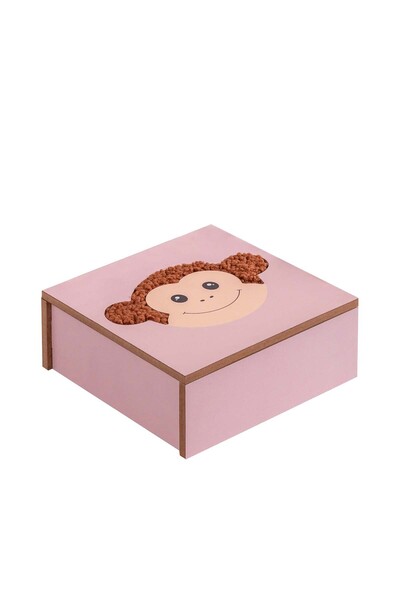 Eq deco Sevimli Teddy Kumaş Detaylı Ahşap Maymun Figürlü Masa Üstü Organizer Çok Amaçlı Düzenleyici