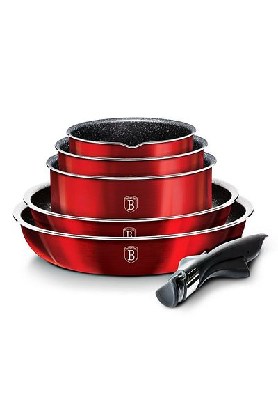 Berlinger Haus Set tacâmuri cu mâner detașabil 12 buc Burgundy Metallic Line