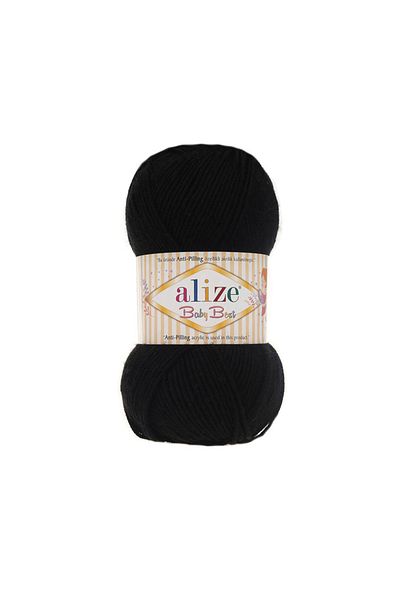 Alize 5 Pieces Baby Best Anti-Pilling Bamboo Mix 60 Black - 100 Gr. 240 Mt.