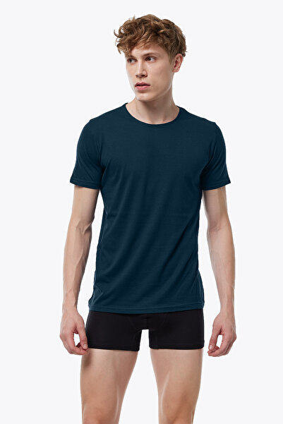 Malabadi Men's Smoked 2-Pack Round Neck Modal Thin Summer Coolness T-Shirt 2m084