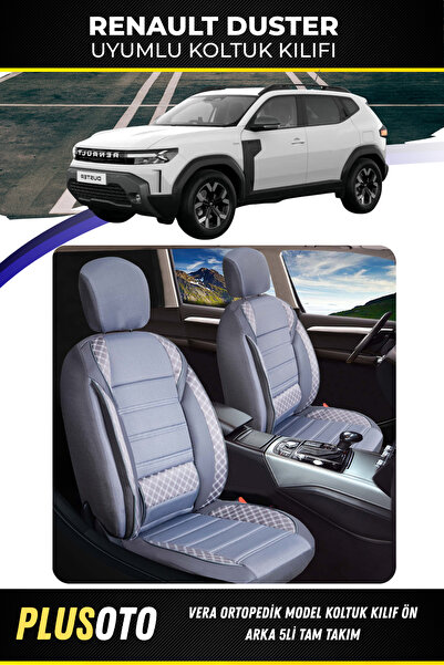 PlusOto مجموعة أغطية مقاعد السيارة المدخنة المتوافقة مع سلسلة رينو داستر فيرا...