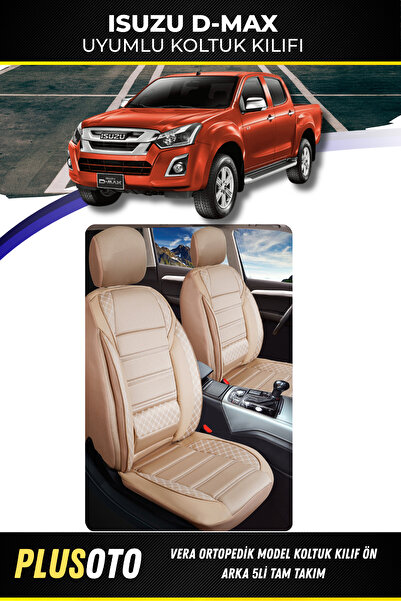 PlusOto مجموعة أغطية مقاعد السيارة باللون البيج المتوافقة مع سلسلة Vera من Is...