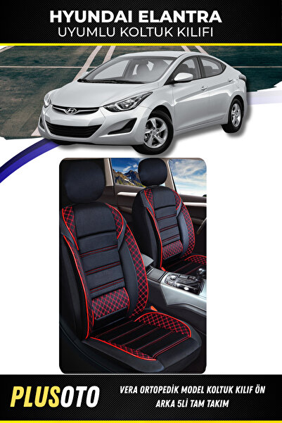 PlusOto مجموعة أغطية مقاعد السيارة المتوافقة مع Hyundai Elantra Series Vera ب...