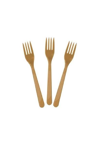Almira Gold Colored 10 Pack Plastic Fork