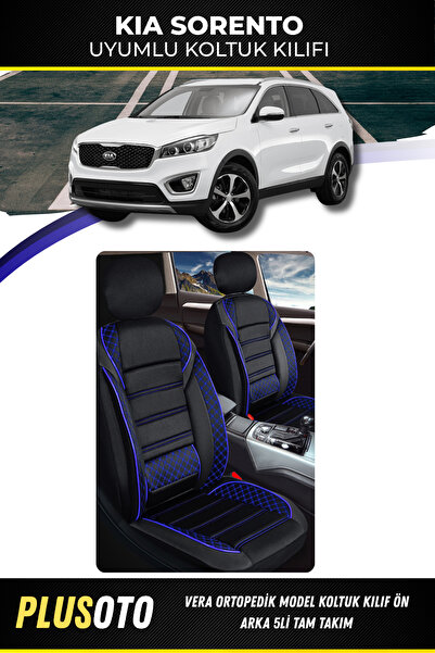 PlusOto مجموعة أغطية مقاعد السيارة المتوافقة مع سلسلة Vera من Kia Sorento بال...