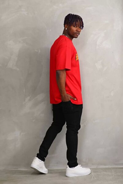 CVS Unisex εμπριμέ μπλουζάκι Oversize - Κόκκινο